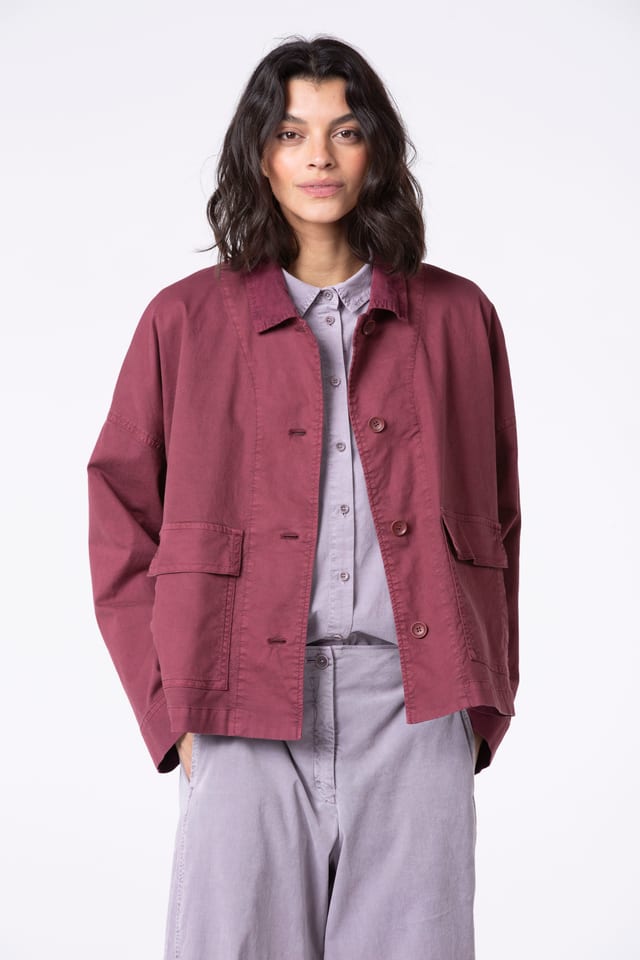 Jasje 518 - Bomuldsdobby med stretch - 252REDWOOD - 10250710112