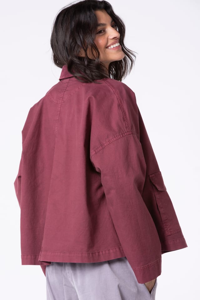 Jasje 518 - Bomuldsdobby med stretch - 252REDWOOD - 10250710112