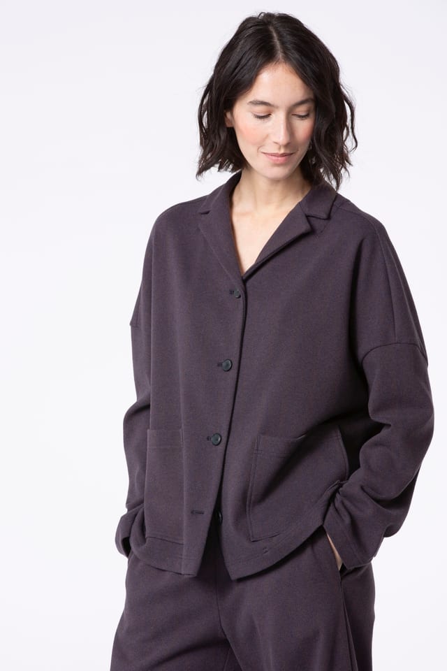 Jacket 519 - Jacquard jersey in cotton blend - 250REDWOOD - 10250710113