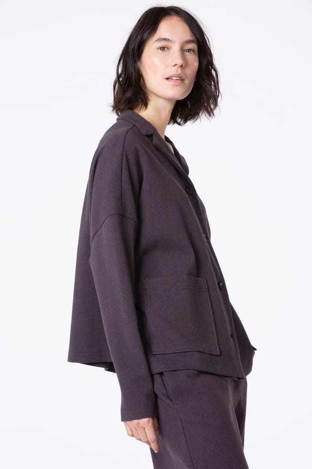 Jacket 519 - Jacquard jersey in cotton blend - 250REDWOOD - 10250710113