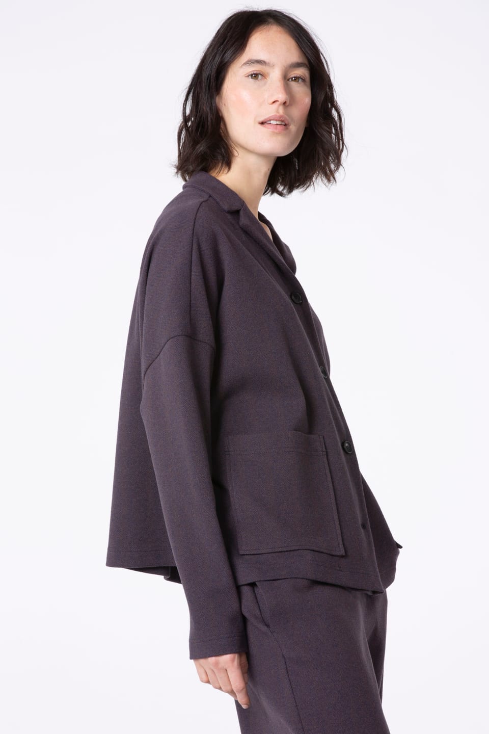 Jacke 519 - Jacquard-Jersey in Baumwollmischung - 250REDWOOD - 10250710113
