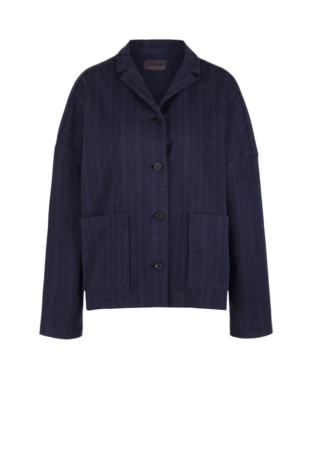 Jacke 519 - Jacquard-Jersey in Baumwollmischung - 490NAVY - 10250710113