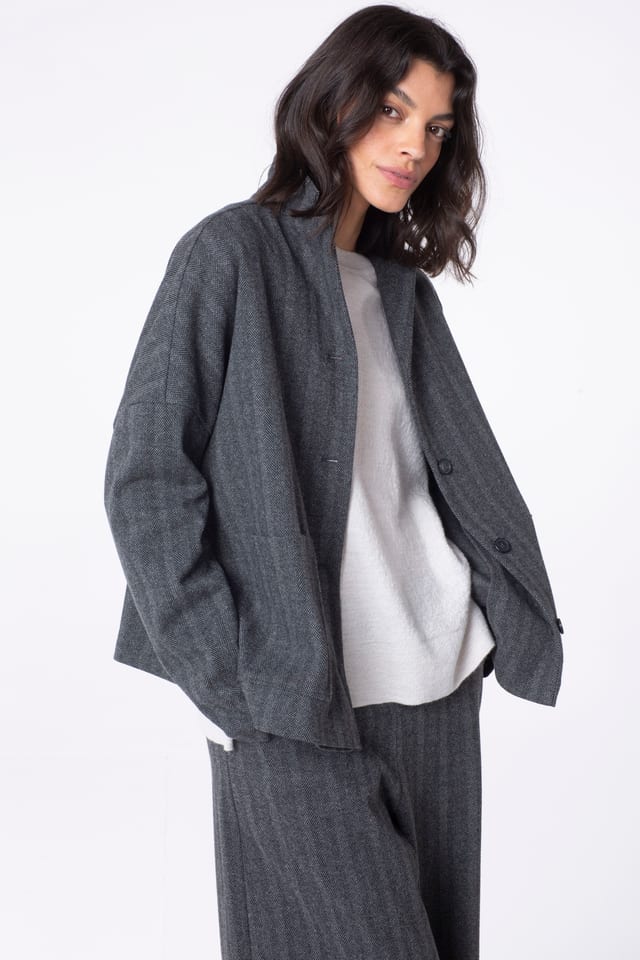 Jacket 519 - Jacquard jersey in cotton blend - 940MOUSE - 10250710113