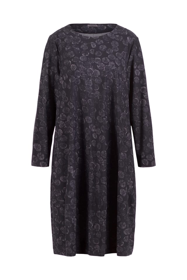 Dress 511 - Printed techno-stretch - 990BLACK - 10250710115