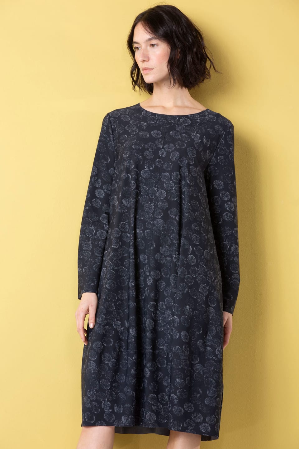 Jurk 511 - Techno-stretch met print - 990BLACK - 10250710115