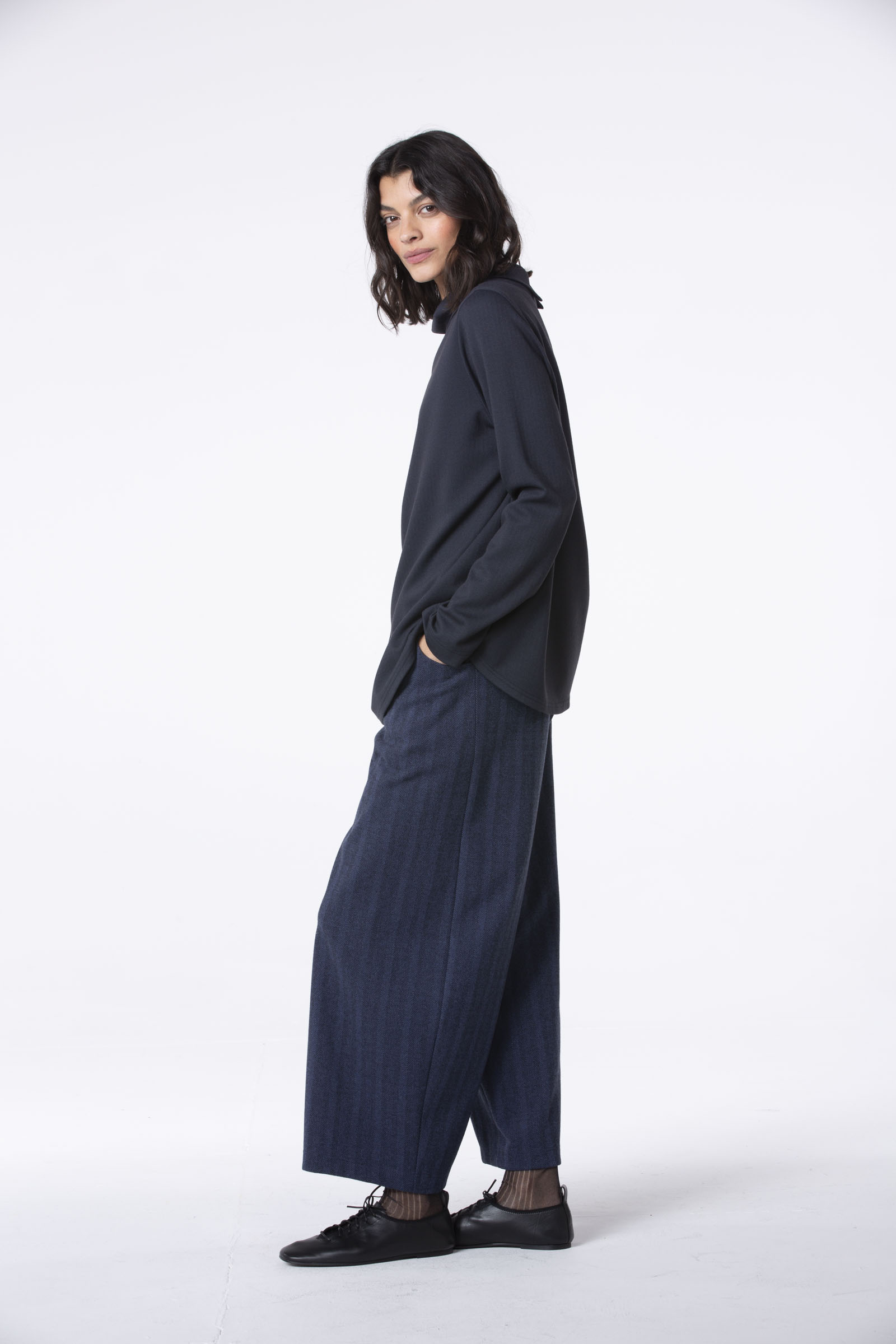 Trousers 537 Blue Jacquard jersey in cotton blend