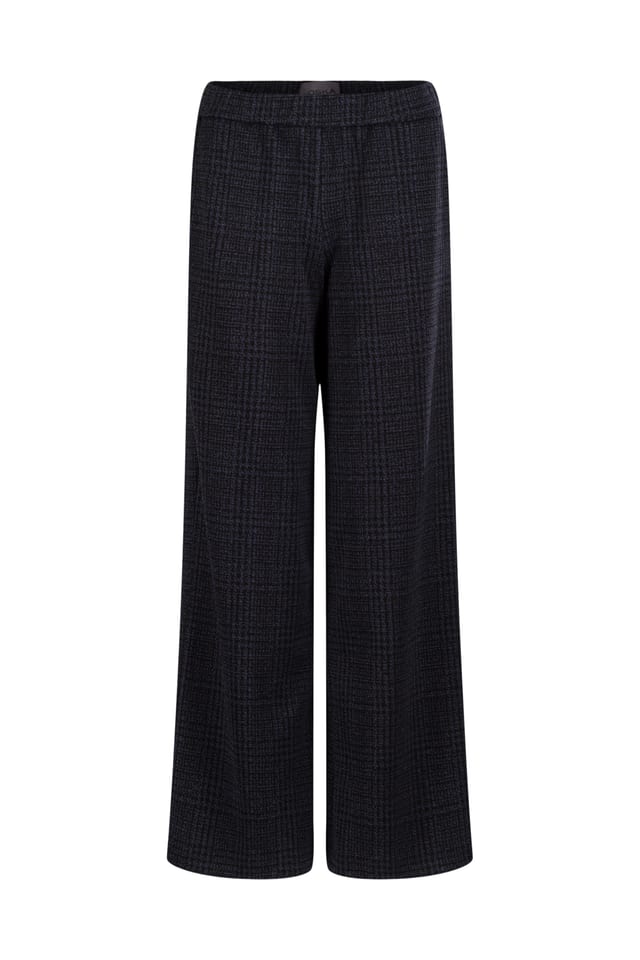Trousers 538 - Glencheck jacquard jersey in viscose blend - 10250710119