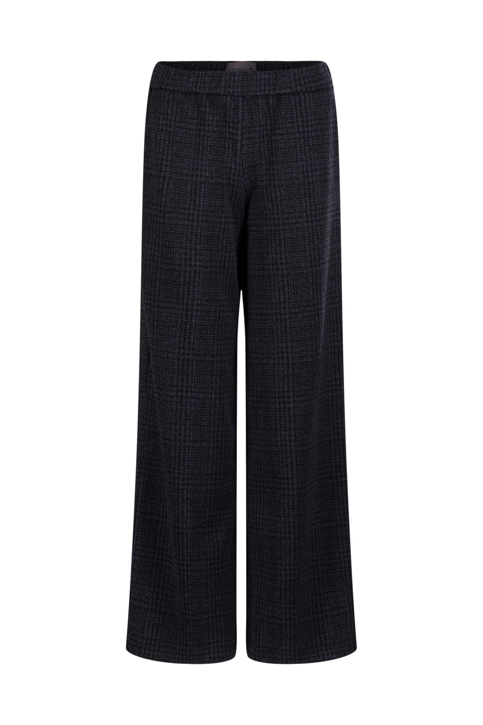 Trousers 538 - Glencheck jacquard jersey in viscose blend - 480MIDNIGHT - 10250710119