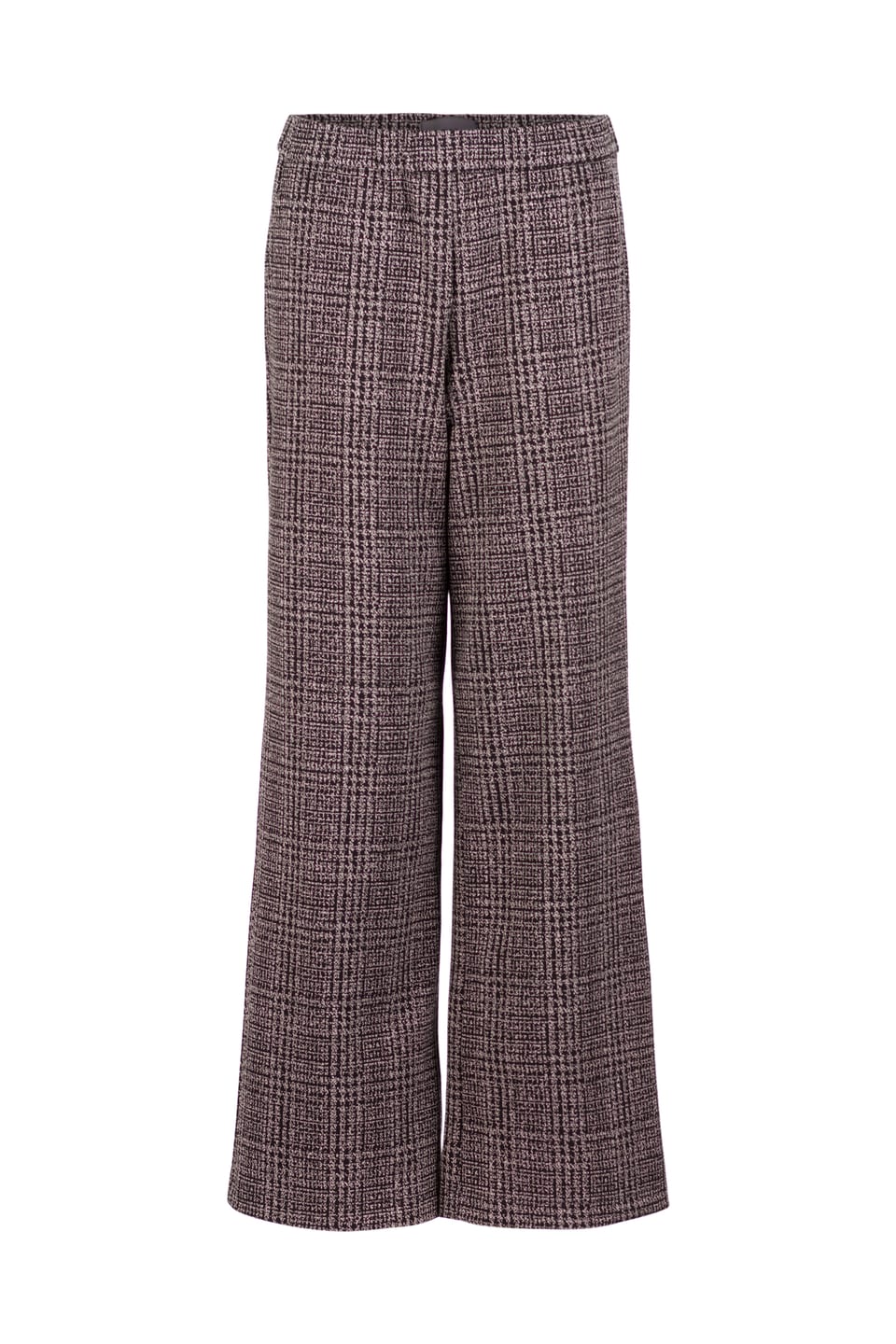 Trousers 538 - Glencheck jacquard jersey in viscose blend - 990BLACK - 10250710119