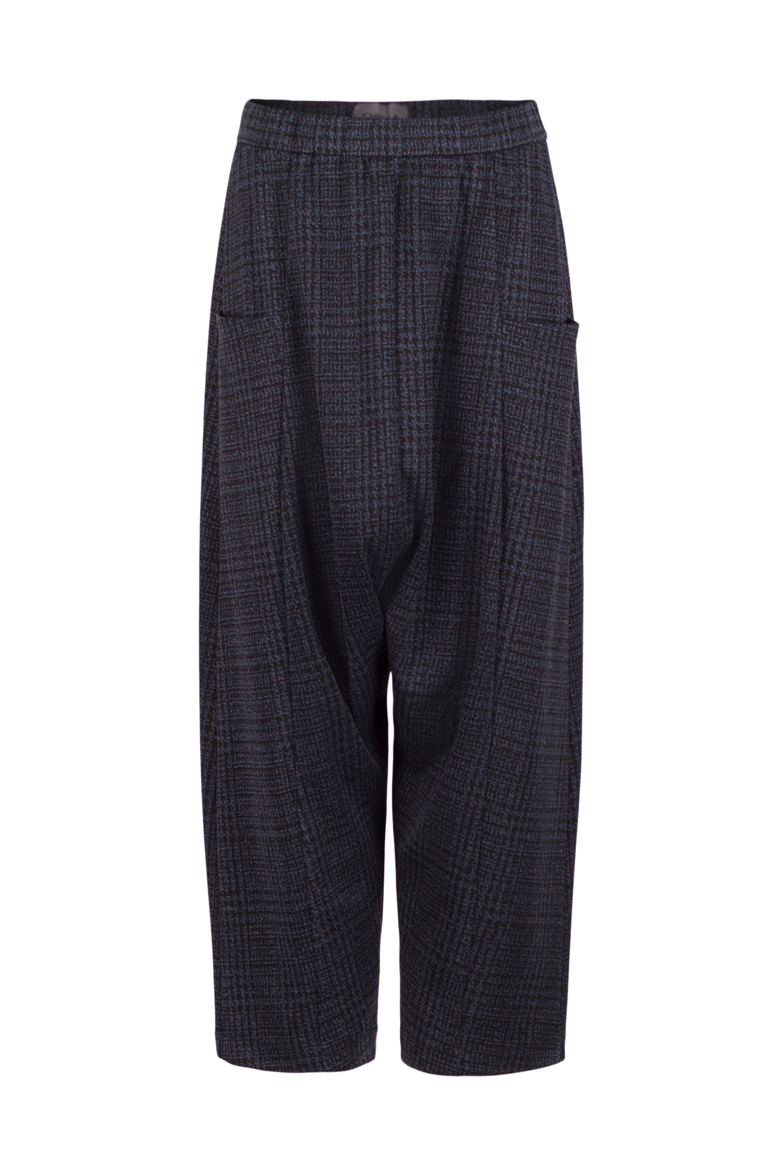 Trousers 539 Blue Glencheck jacquard jersey in viscose blend