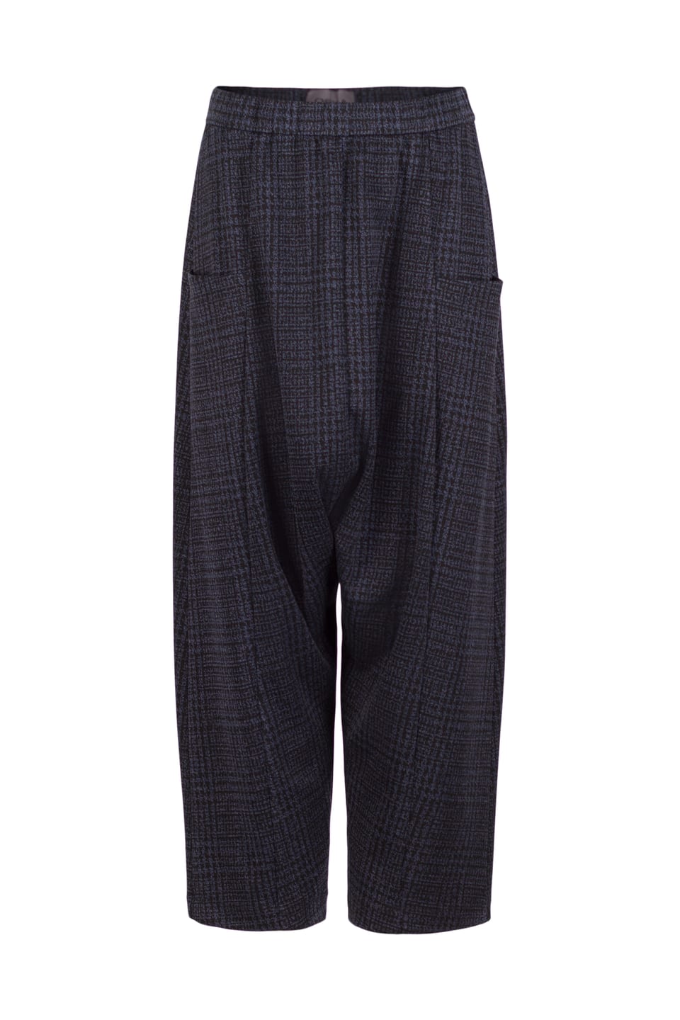 Trousers 539 - Glencheck jacquard jersey in viscose blend - 480MIDNIGHT - 10250710120