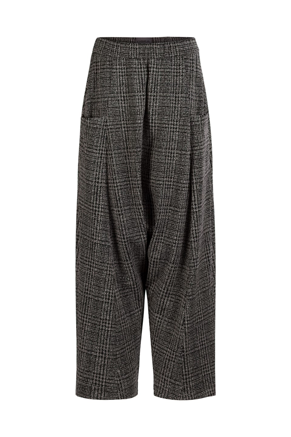 Trousers 539 - Glencheck jacquard jersey in viscose blend - 990BLACK - 10250710120