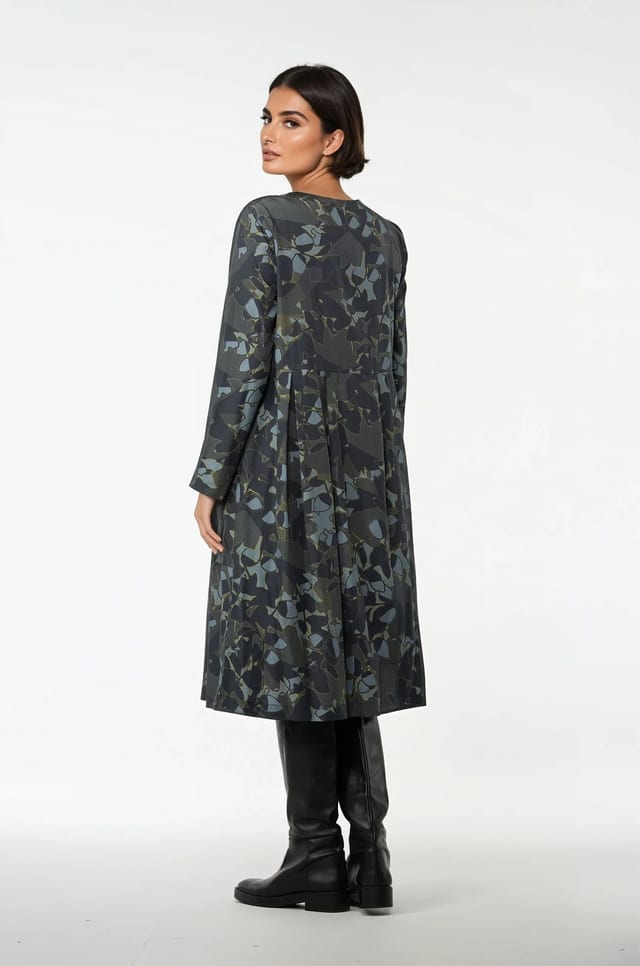 Dress 514 - Print on pure lyocell - 490NAVY - 10250710122