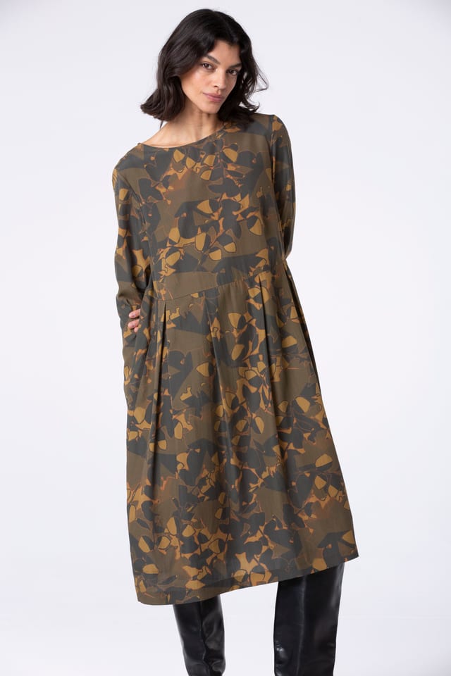 Dress 514 - Print on pure lyocell - 980SEPIA - 10250710122