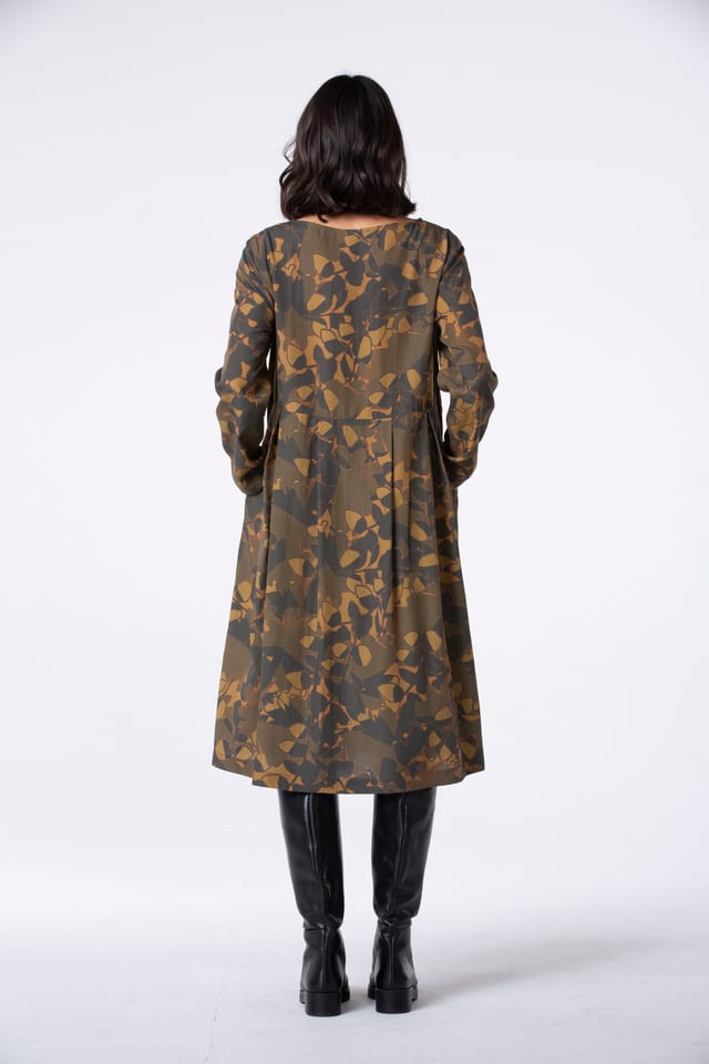 Dress 514 - Print on pure lyocell - 980SEPIA - 10250710122