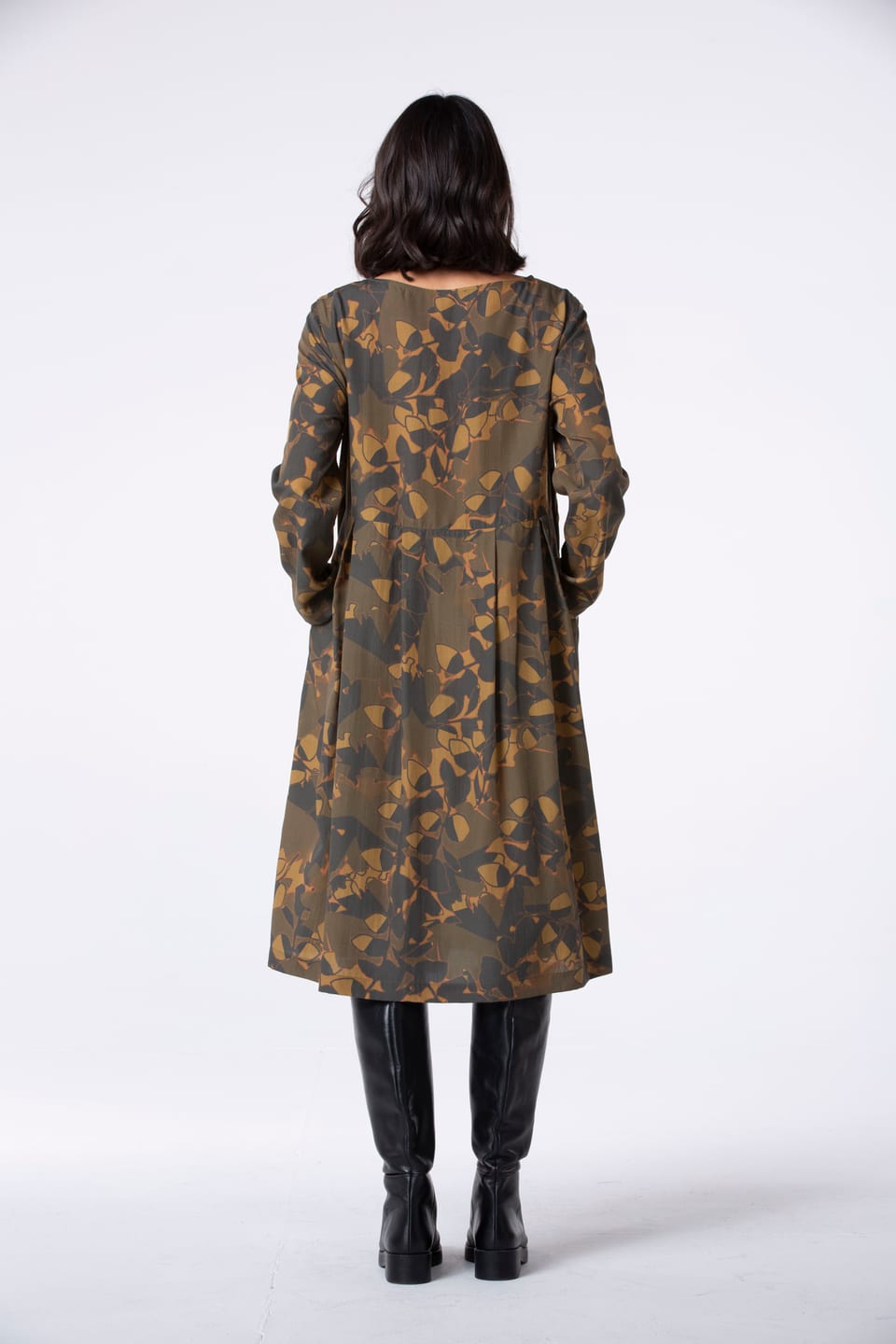 Jurk 514 - Lyocell met print - 980SEPIA - 10250710122