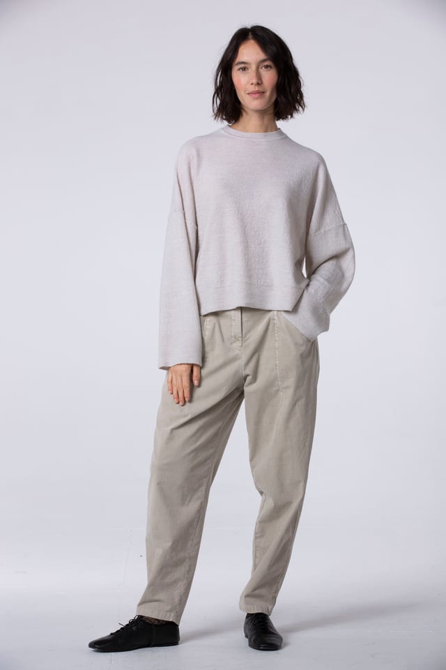 Trousers 540 - Cotton needlecord with stretch - 122ECRU - 10250710123