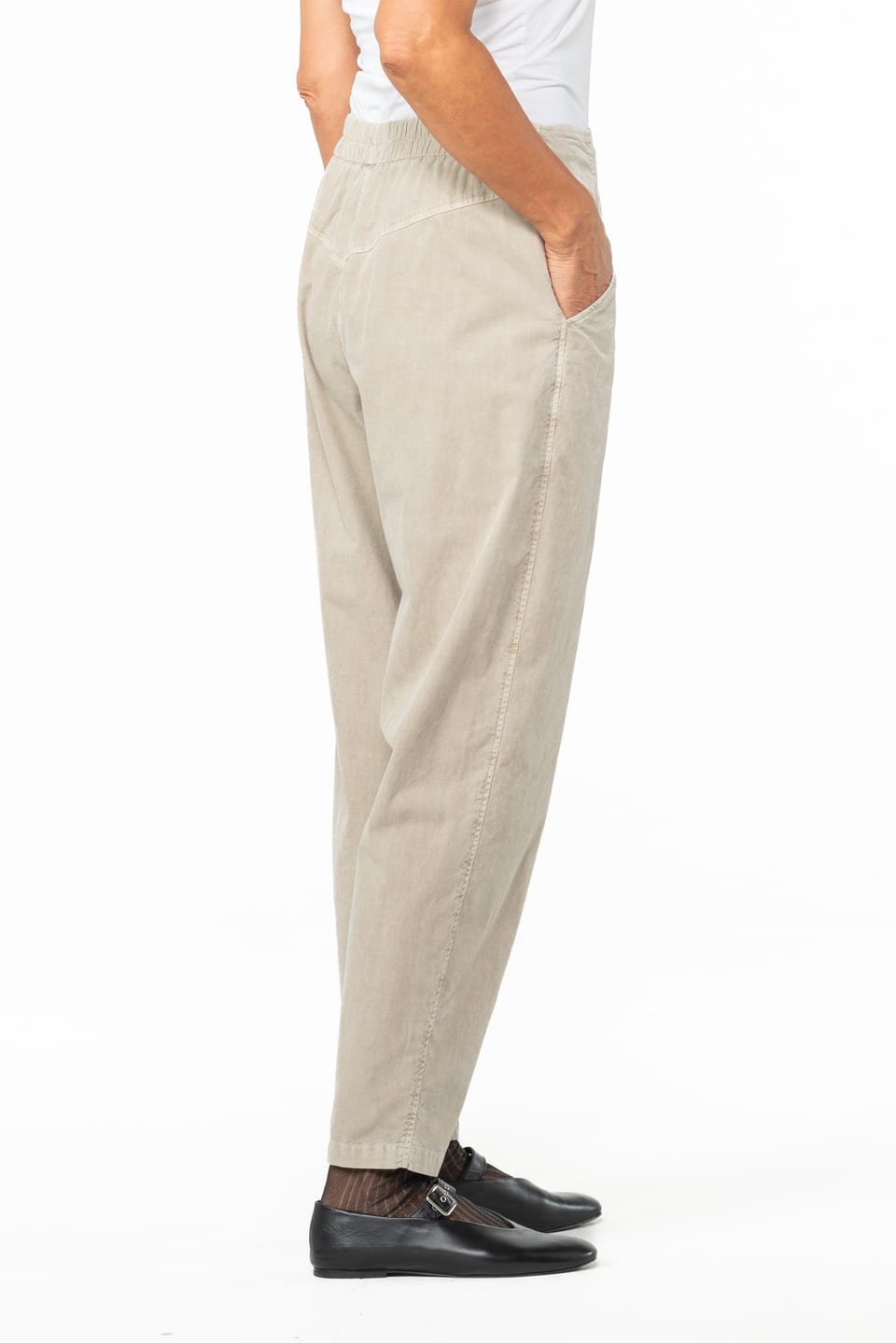 Trousers 540 - Cotton needlecord with stretch - 122ECRU - 10250710123
