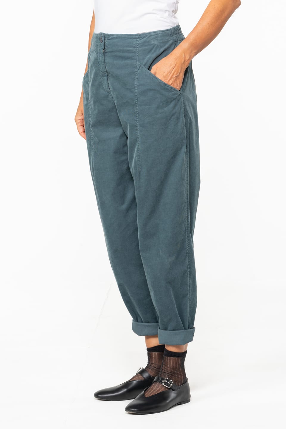 Trousers 540 - Cotton needlecord with stretch - 562PACIFIC - 10250710123