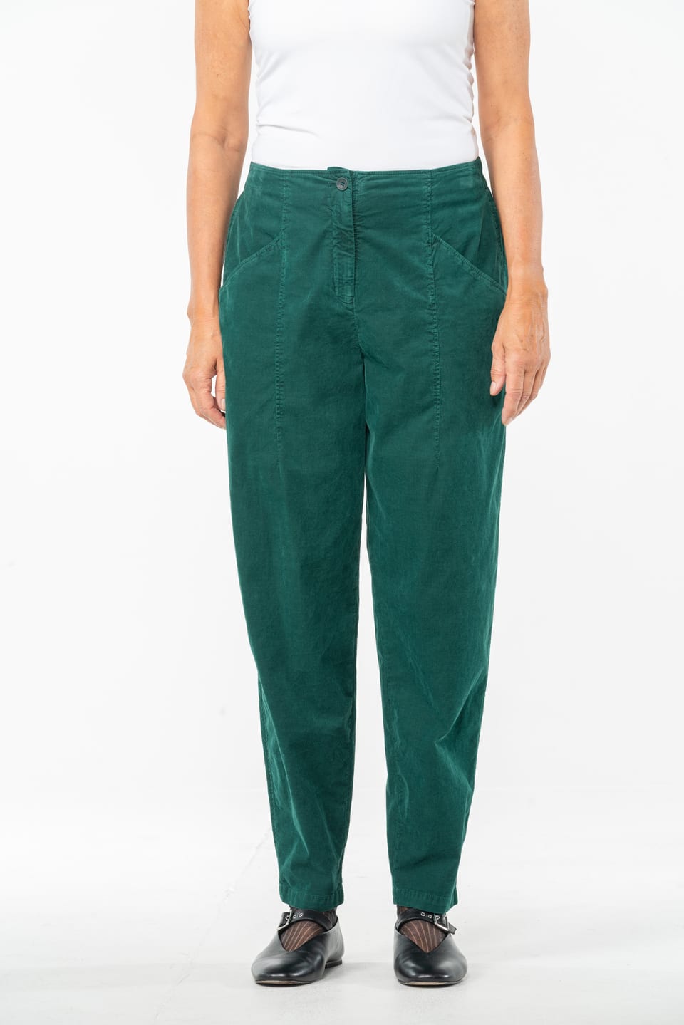 Trousers 540 - Cotton needlecord with stretch - 682BOTTLE - 10250710123