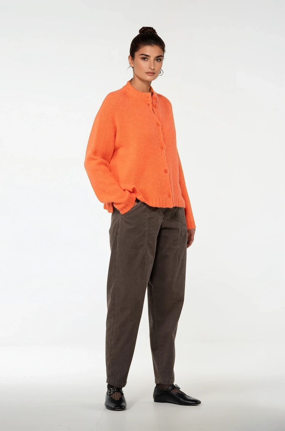 Trousers 540 - Cotton needlecord with stretch - 872TAUPE - 10250710123