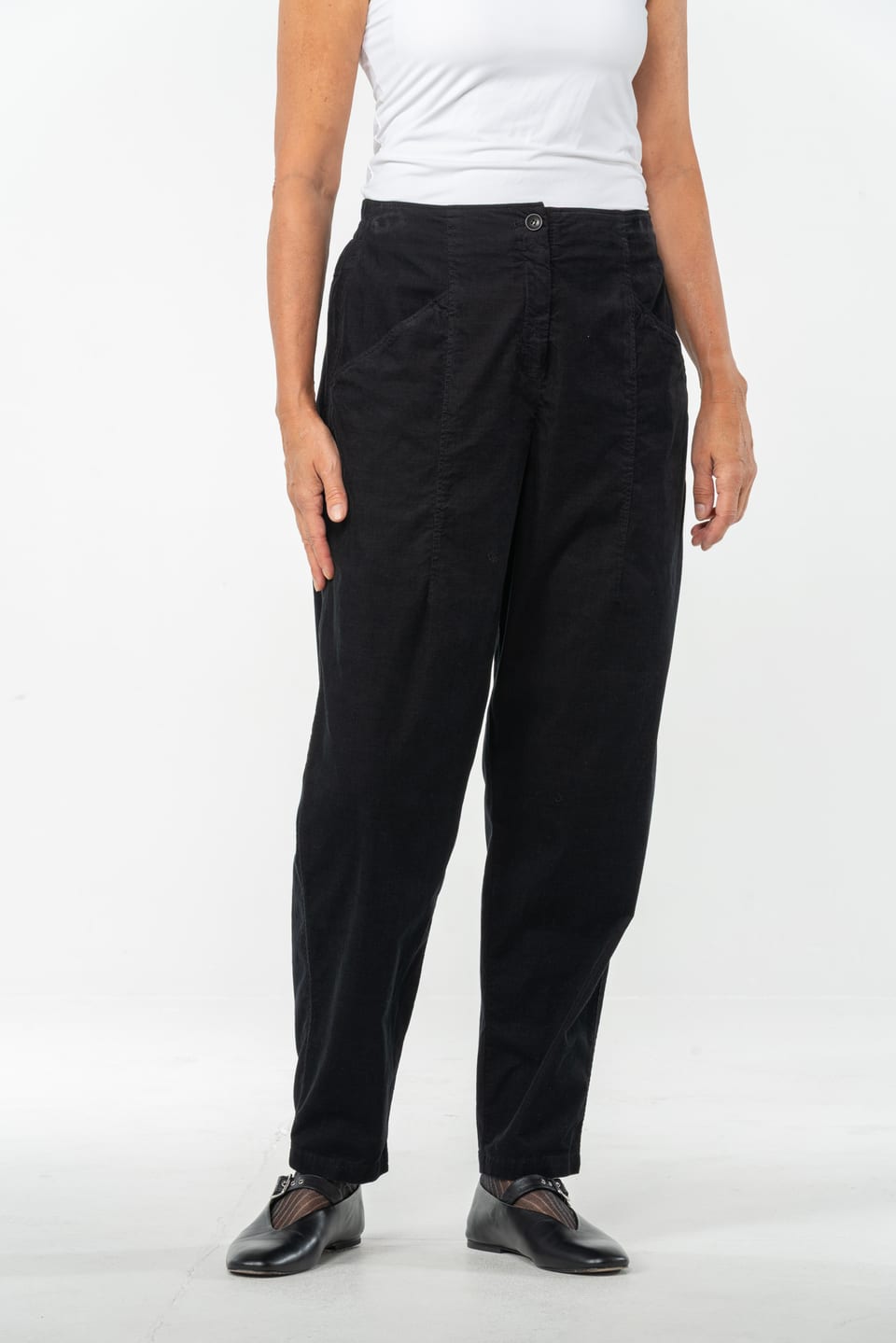 Trousers 540 - Cotton needlecord with stretch - 990BLACK - 10250710123