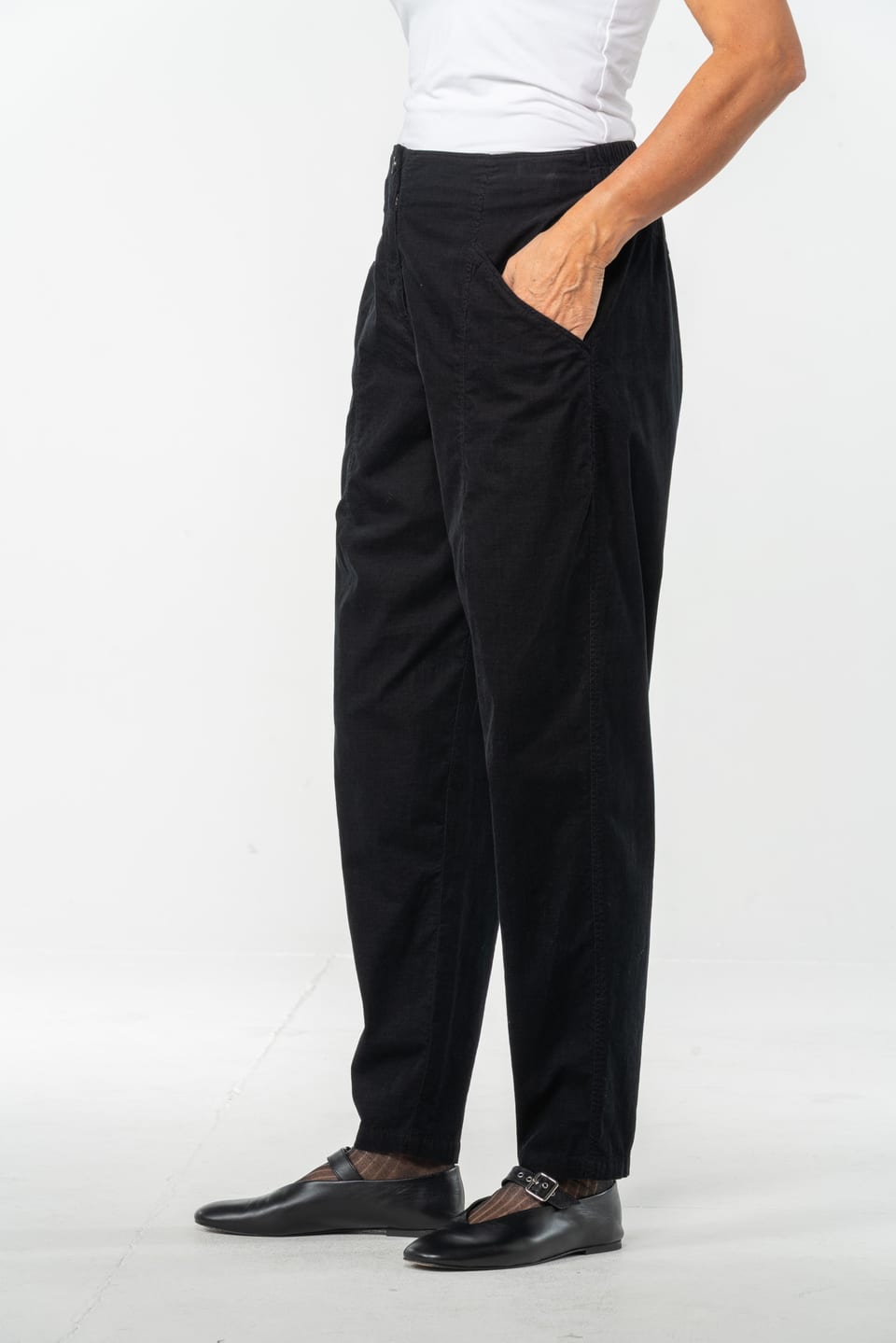 Trousers 540 - Cotton needlecord with stretch - 990BLACK - 10250710123