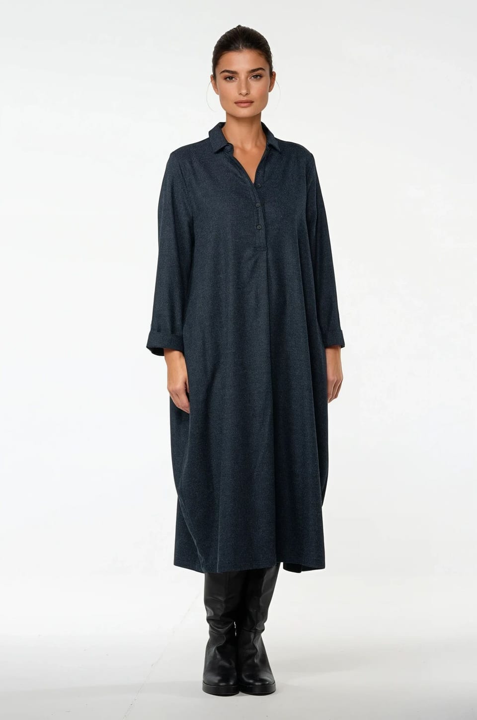 Dress 515 - Wool blend with ECOVERO™ viscose - 490NAVY - 10250710124