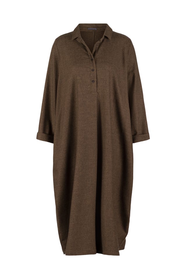 Kleid 515 - Wollmischung mit ECOVERO™ Viskose - 760TOBACCO - 10250710124