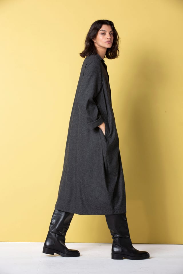 Dress 515 - Wool blend with ECOVERO™ viscose - 940MOUSE - 10250710124