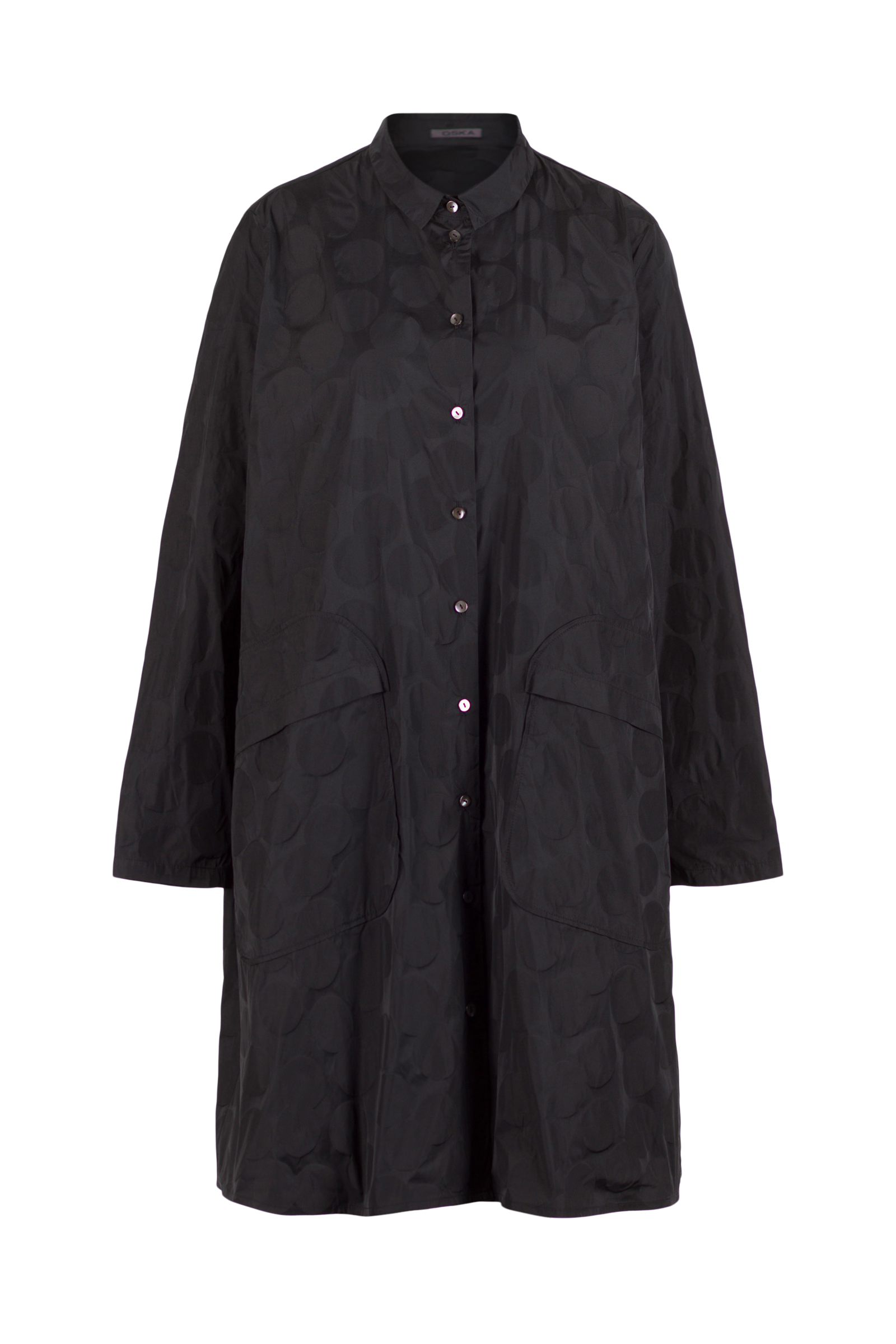 Dress 516 Grey Recycled taffeta dot jacquard