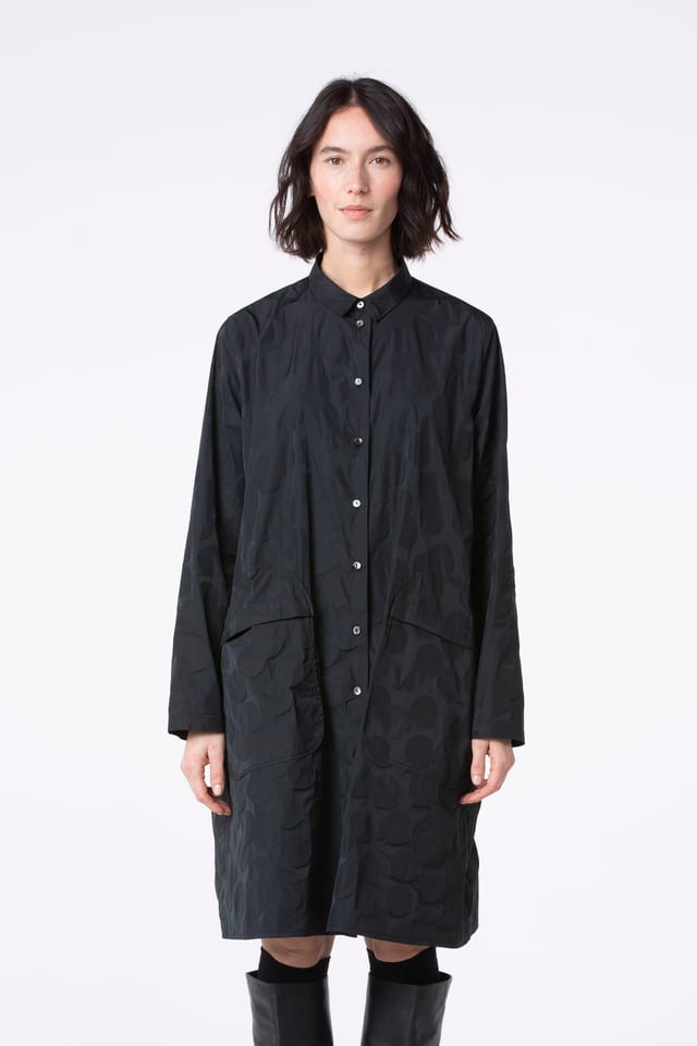 Dress 516 - Recycled taffeta dot jacquard - 990BLACK - 10250710125