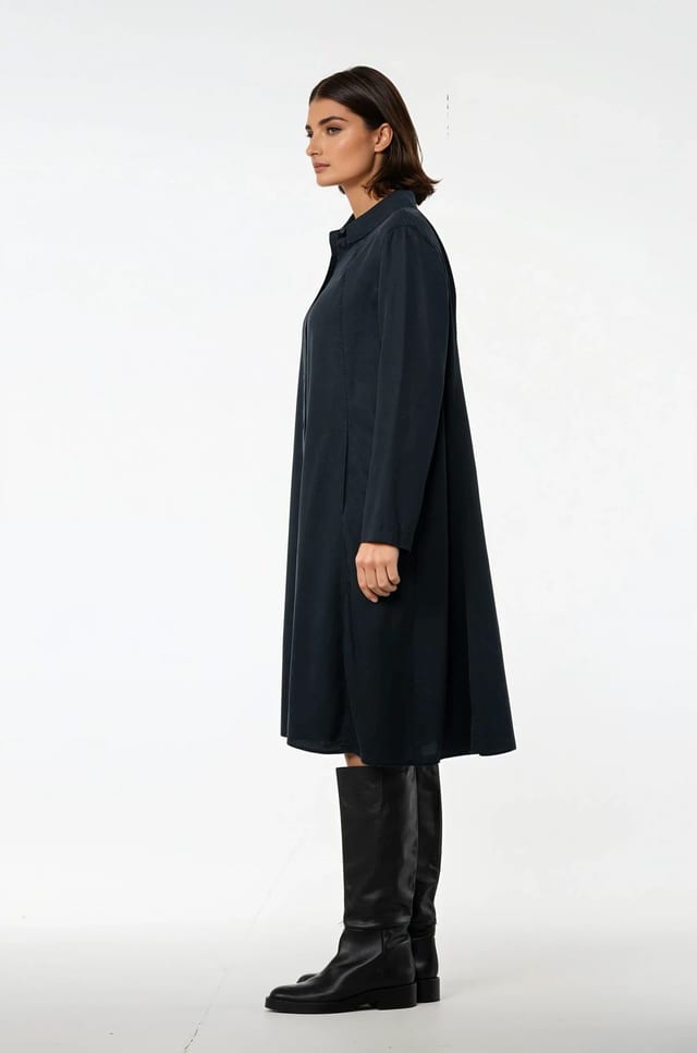 Dress 517 - Pure lyocell piqué - 490NAVY - 10250710128