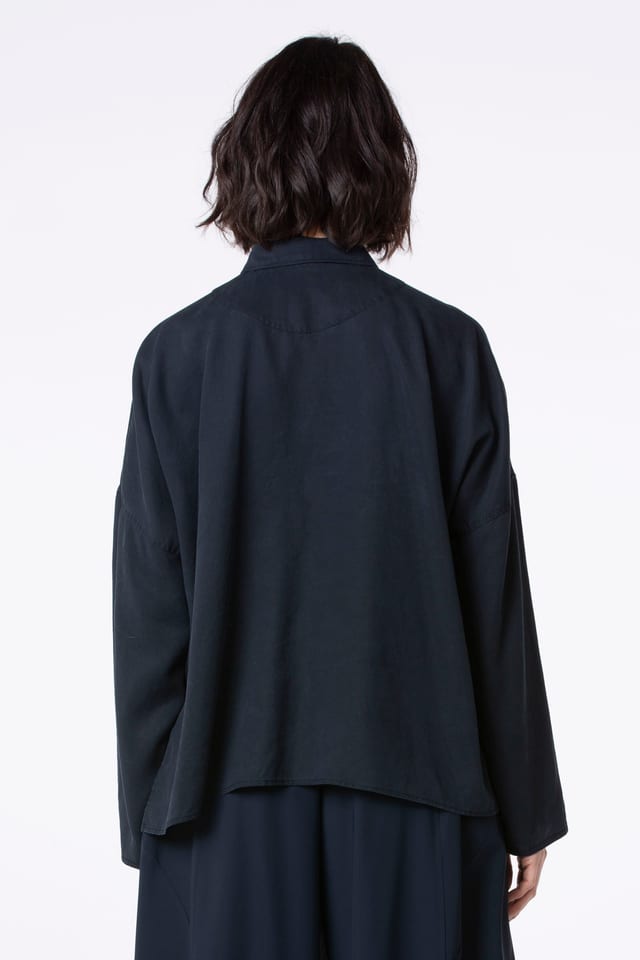 Blouse 525 - Pure lyocell piqué - 490NAVY - 10250710129
