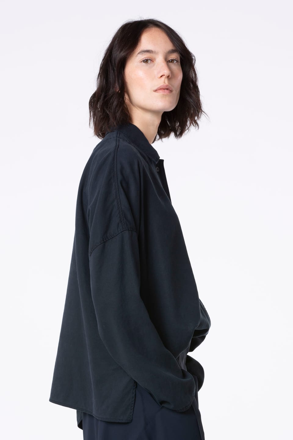 Blouse 525 - Pure lyocell piqué - 490NAVY - 10250710129