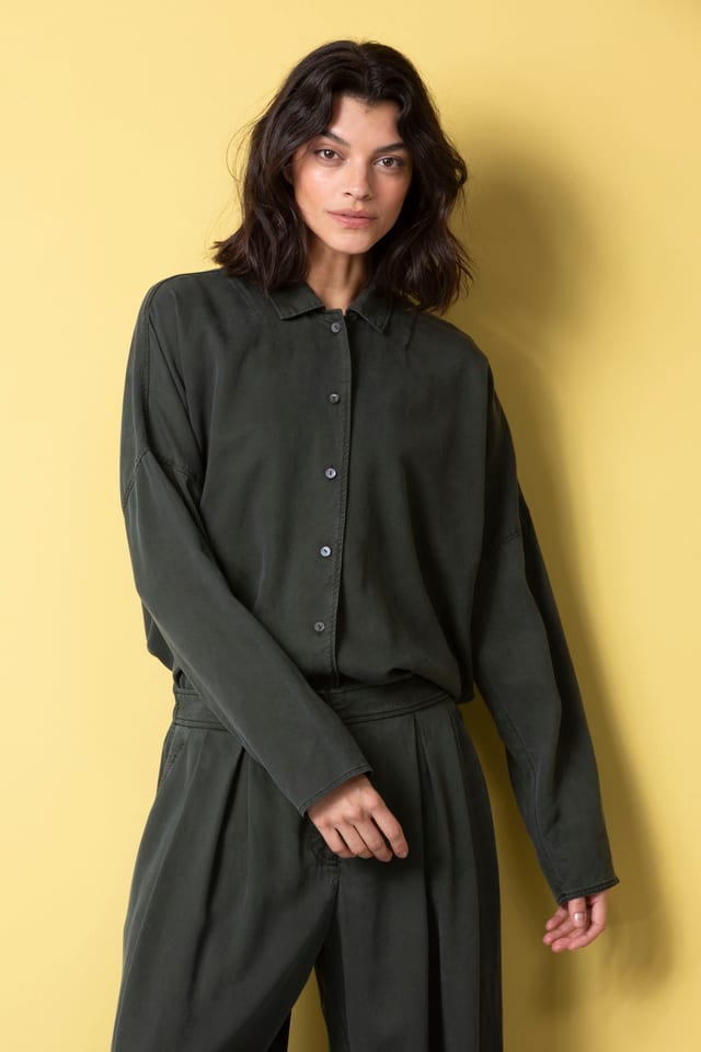 Bluse 525 - Ren lyocell piqué - 792SPRUCE - 10250710129