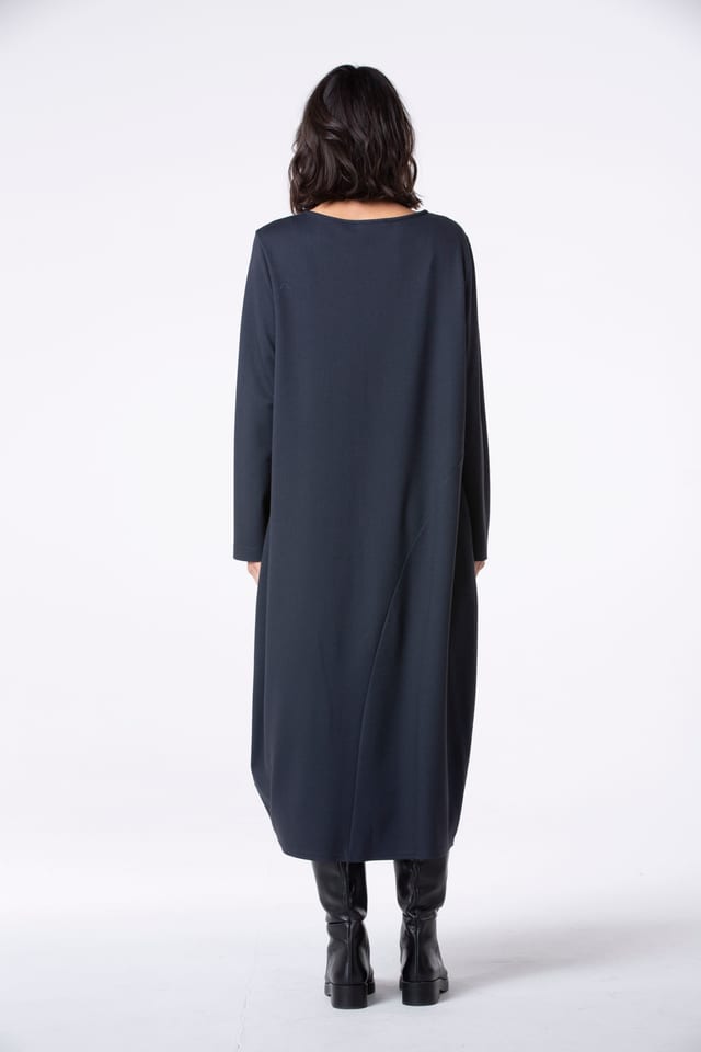 Jurk 518 - Viscose jacqard jersey - 490NAVY - 10250710130