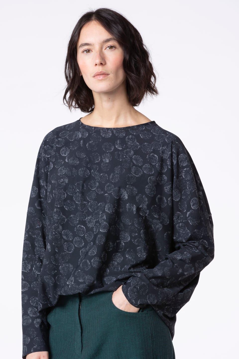 Pullover 539 - Techo-stretch met print - 990BLACK - 10250710131