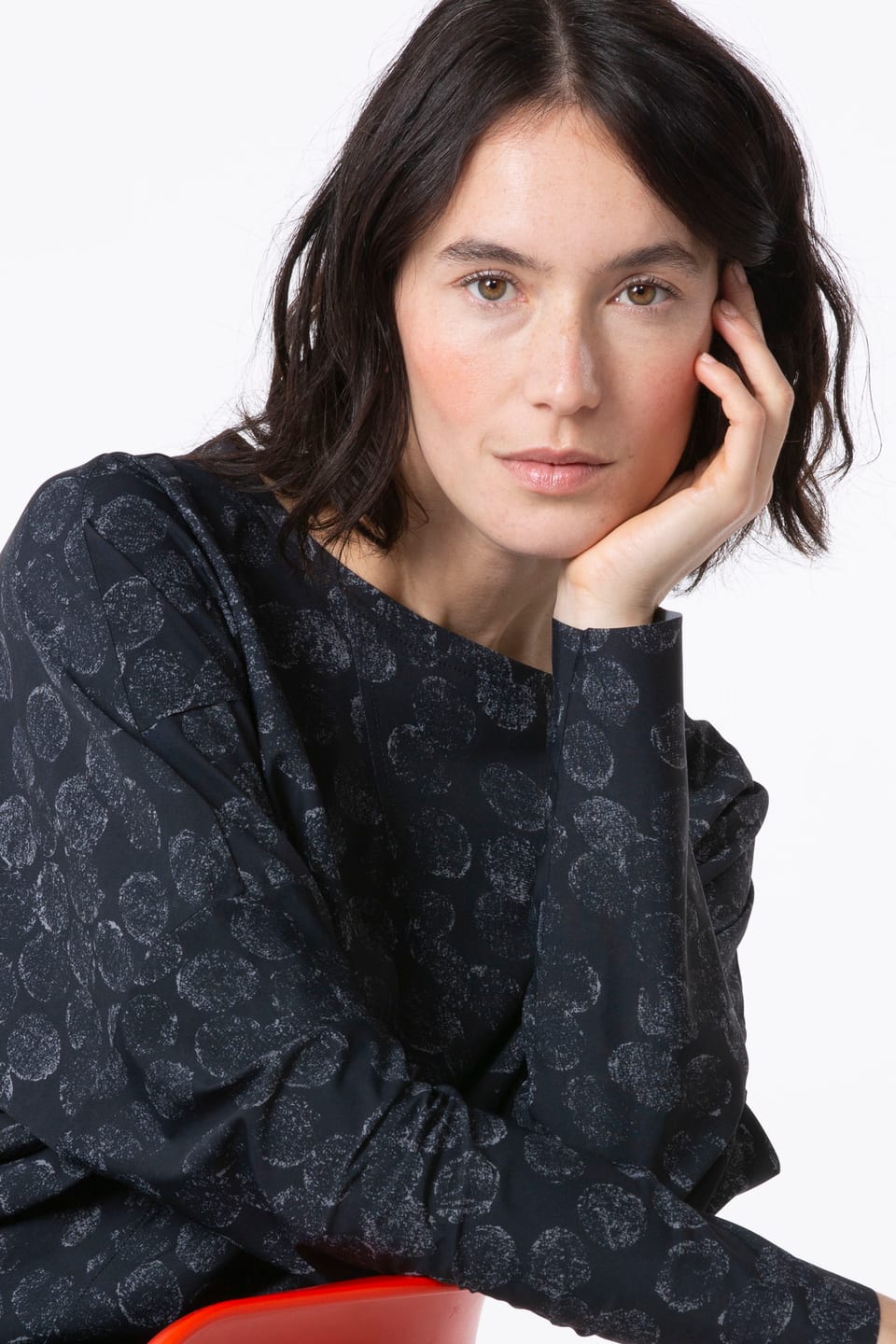 Pullover 539 - Techo-stretch met print - 990BLACK - 10250710131