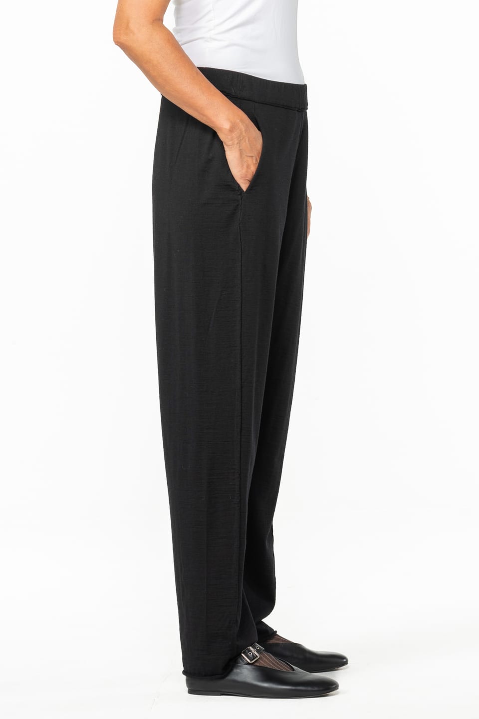 Trousers 541 wash - TENCEL™ Wool jersey - 990BLACK - 10250710134