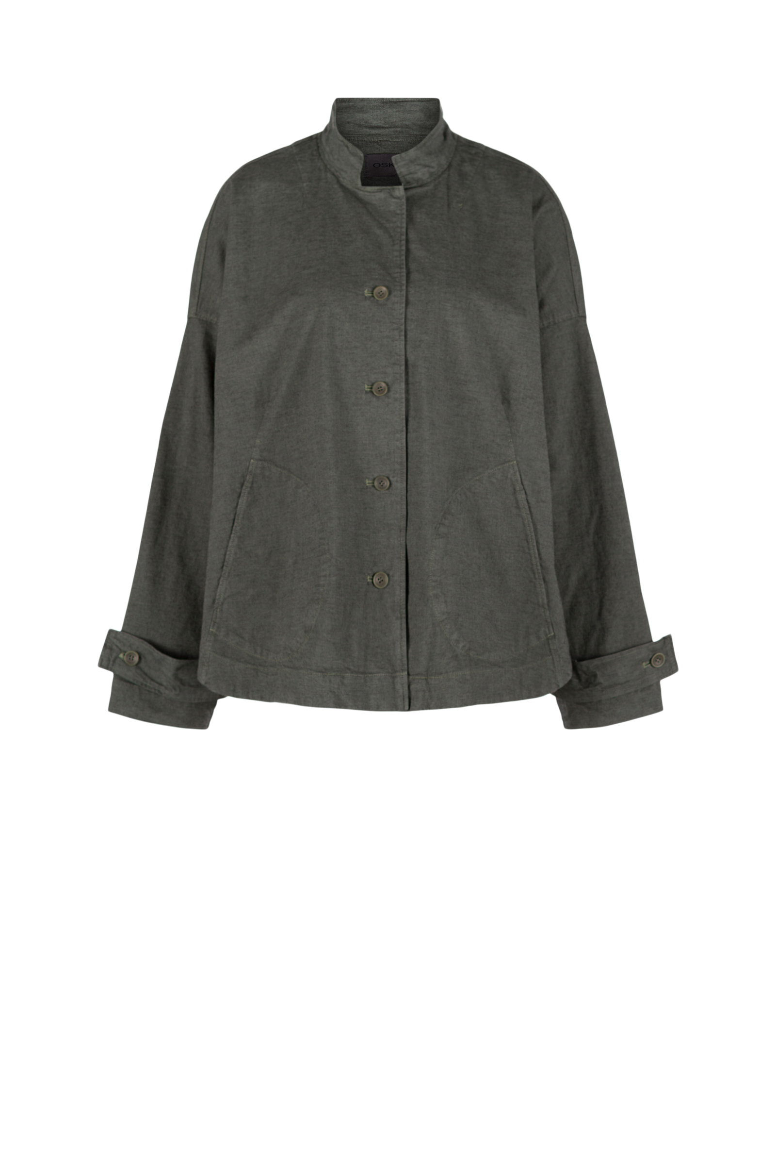 Jacket 523 Green Stretch cotton with mini dobby pattern