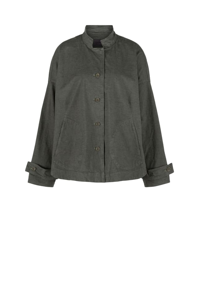 Jacket 523 - Stretch cotton with mini dobby pattern - 640THISTLE - 10250710135