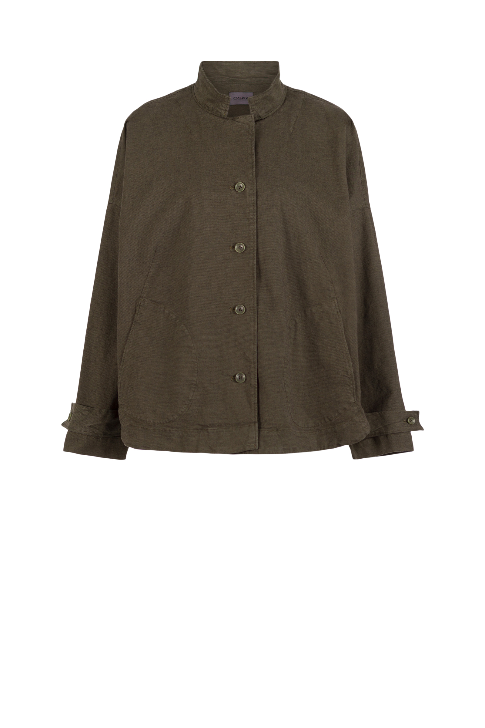 Jacket 523 Green Stretch cotton with mini dobby pattern