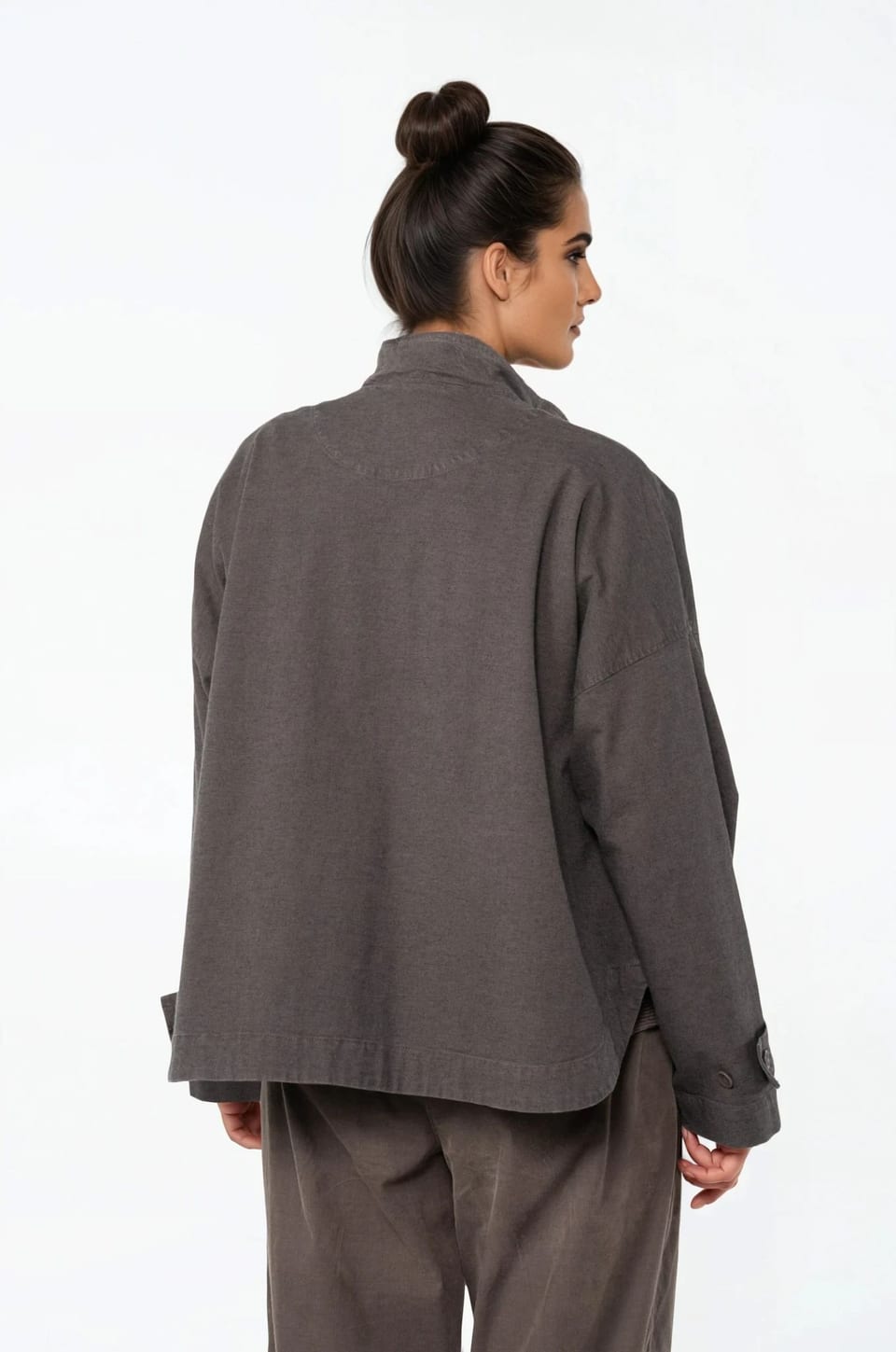 Jacket 523 - Stretch cotton with mini dobby pattern - 870TAUPE - 10250710135