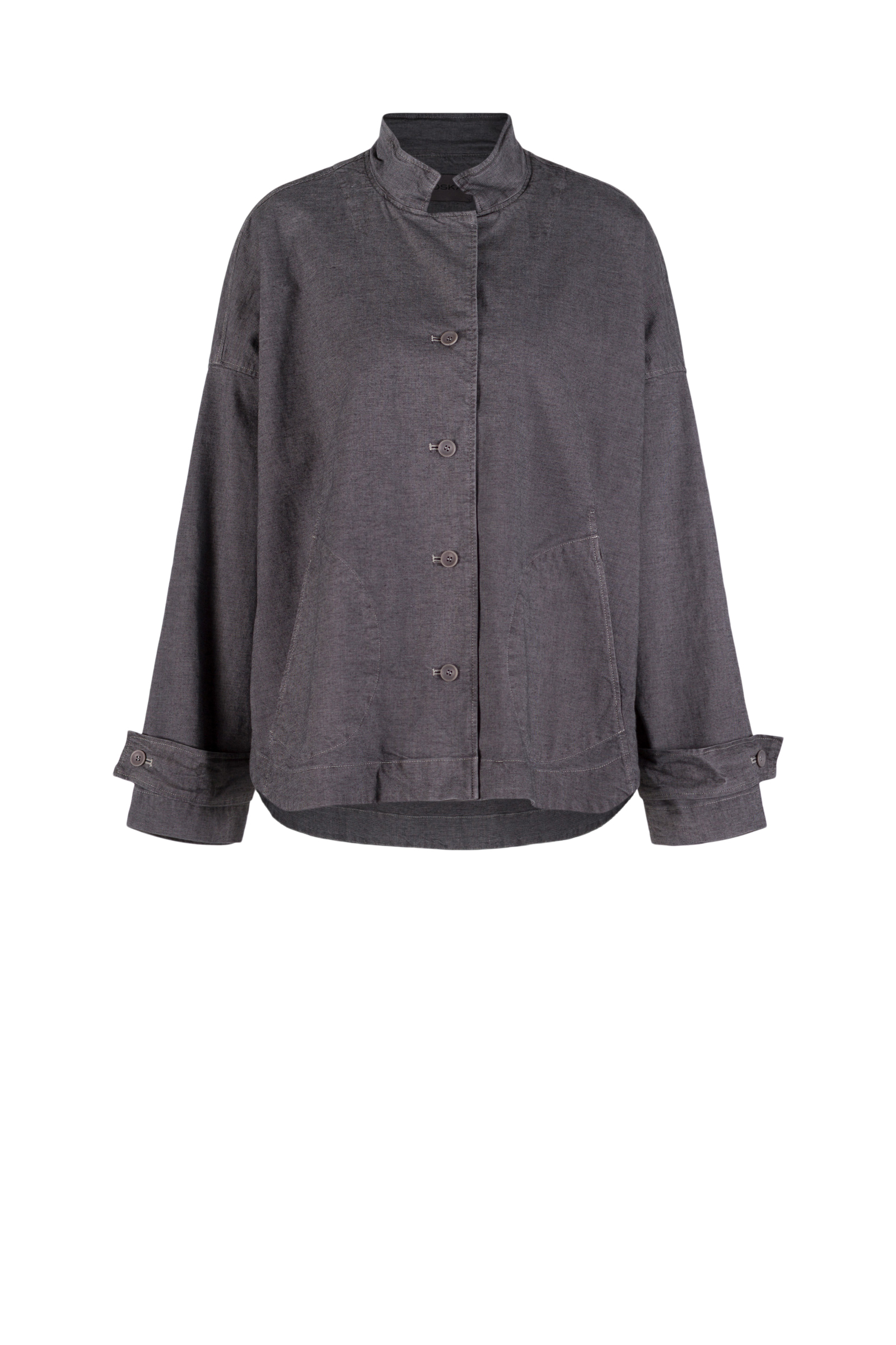 Jacket 523 Grey Stretch cotton with mini dobby pattern