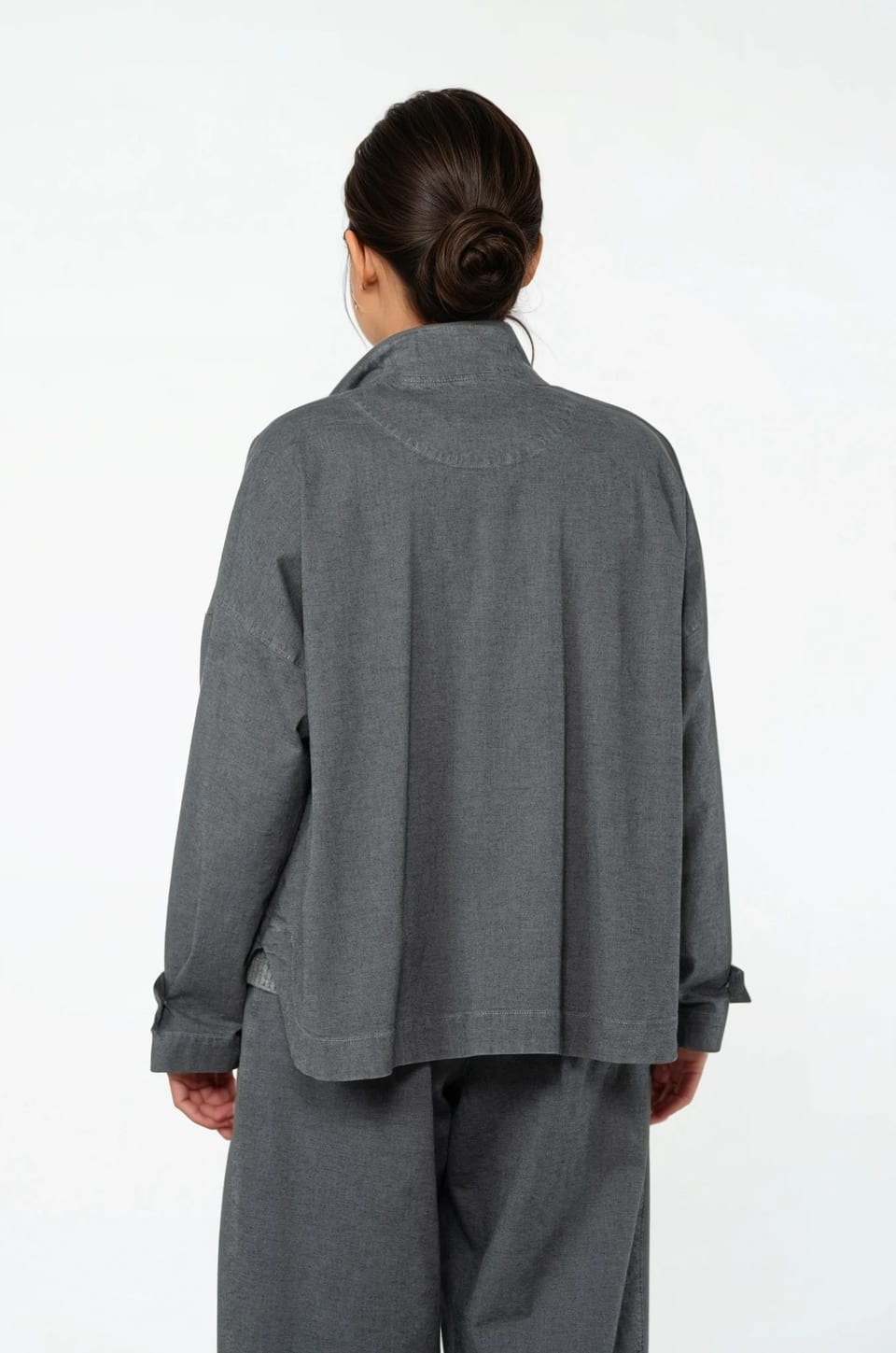 Jacket 523 - Stretch cotton with mini dobby pattern - 942MOUSE - 10250710135