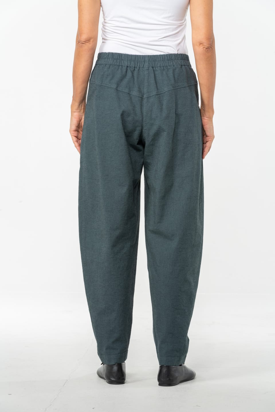Trousers 542 - Stretch cotton with mini dobby pattern - 560PACIFIC - 10250710137