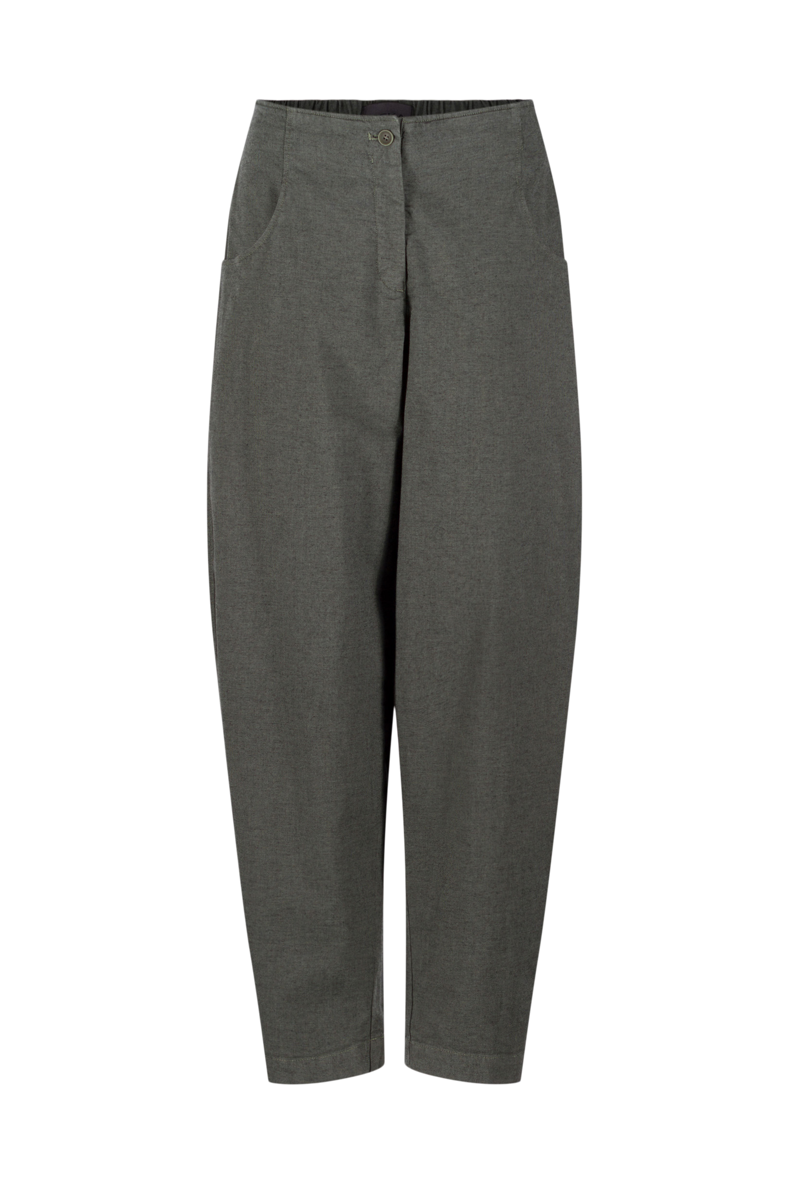 Trousers 542 Green Stretch cotton with mini dobby pattern