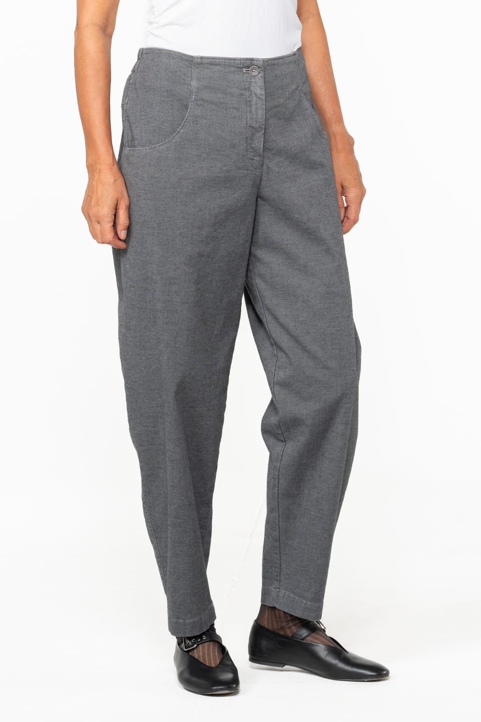 Trousers 542 - Stretch cotton with mini dobby pattern - 942MOUSE - 10250710137