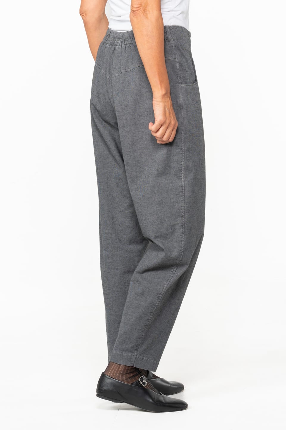 Trousers 542 - Stretch cotton with mini dobby pattern - 942MOUSE - 10250710137